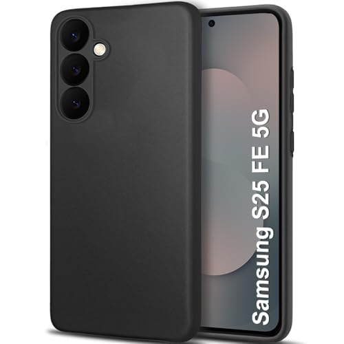 Image of TheGiftKart Sleek Back Cover Case for Samsung Galaxy S25 FE 5G | Slim Fit Protective Design | Ultra Matte Finish | Camera Protection Bump | Soft Silicon Back Case for Samsung S25 FE (Silicone, Black)
