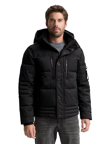 Tom Tailor Herren Pufferjacke mit Abnehmbarer Kapuze