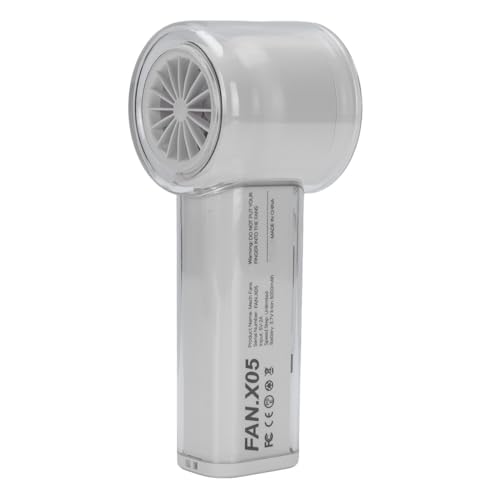 SUNGOOYUE Potente Rendimiento de Refrigeración Ventilador Portátil de Mano con Enfriador de Hielo, Motor Mejorado 13000 RPM 9 M/s Velocidad del Viento USB Recargable 3000 MAh Batería Pequeños