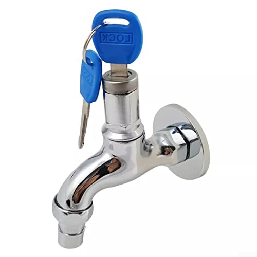 HpLive Anti-theft 1/2" Thread Alloy Sink Tap with Key Lock, 10mpa Outdoor Faucet Lockable, Outdoor Garden Faucet with Lock