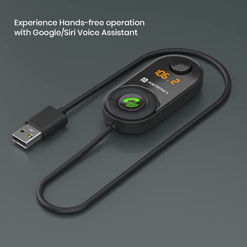Image of Portronics AUTO 17 in-Car Bluetooth Receiver for Handsfree Calling, Music System, Supports All Smartphones (Black)