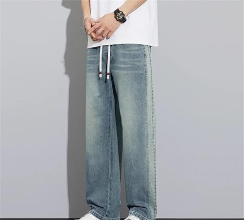 Mens Jeans Spring Summer Loose Comfortable Straight Leg Wide Denim Pants Casual Fashion Streetwear3