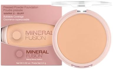 Mineral Fusion Pressed Powder Foundation, Warm 2 , 9 g (Pack of 1)