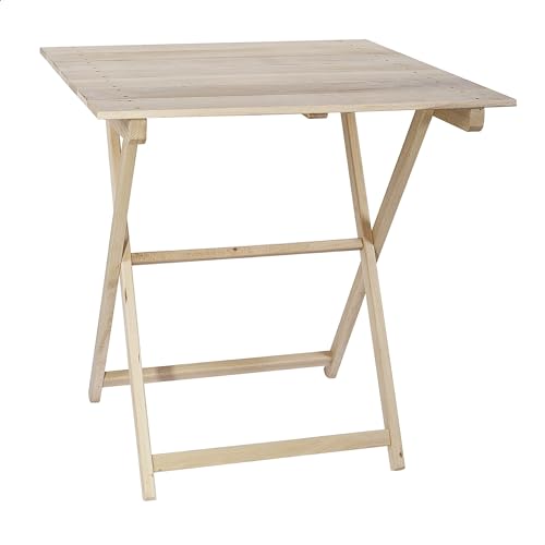 Aranaz Velador de Haya Plegable con tablillas 70x70 sin Barniz, 70x 70 cm