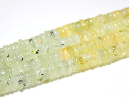 Prehnite heishi perles lisses calibrées pour éviter les frottements sur le fil