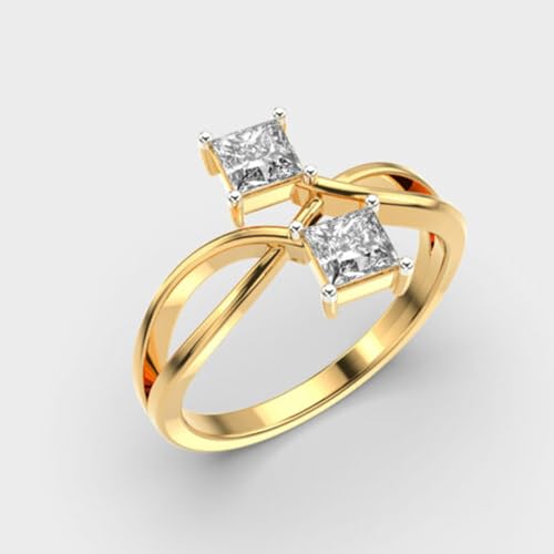 Bague moissanite princesse argent 925 pour soirées chic - 2