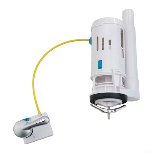 Valvola di scarico doppia per WC da 5,1 cm, con meccanismo a leva di troppopieno, con regolazione della guarnizione in silicone (1 pezzo)