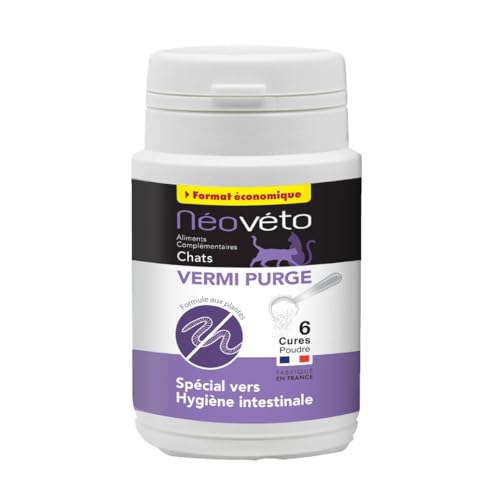 Néovéto - Vermipurge Format éco - Vermifuge pour Chat en Poudre Naturelle - Actifs agréés par Les Services Vétérinaires Français - Fabriqué en France...