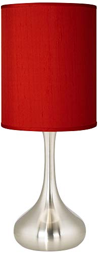 Lámpara de Mesa Moderna Gota 23.5 pulg. Base Níquel Cepillado Roja miniatura 2