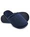 Pembrook Men's Slippers with Memory Foam - Navy - S/M (7-9.5) - Fuzzy Polar Fleece with non skid sole - Great Plush Slip On House Slippers for adults, men, boys