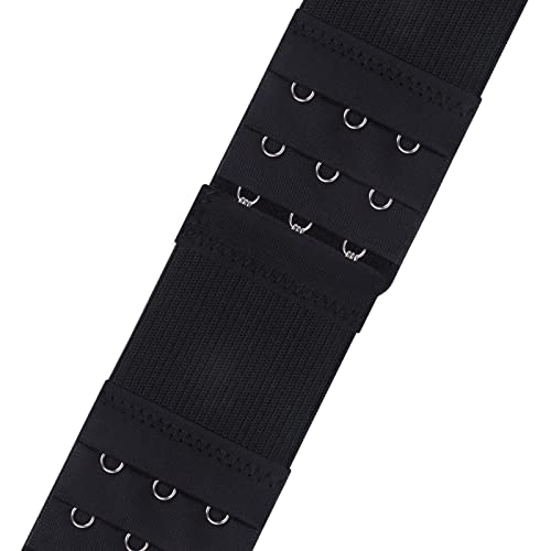 Yolev 3 Pieces Women's Bra Extenders Women's Stretchy Bra Extension Strap 3 Hooks 3 Rows Elastic Bra Band Hook