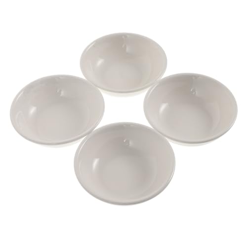Unomor 4pcs Condiment Plate Snack Dip Bowls Soy Sauce Dish Sauce Dipping Bowls Sushi Dipping Bowls Dumpling Sauce Dish Round Sauce Dishes Snack Bowl Dipping Sauce Bowls White re-usable