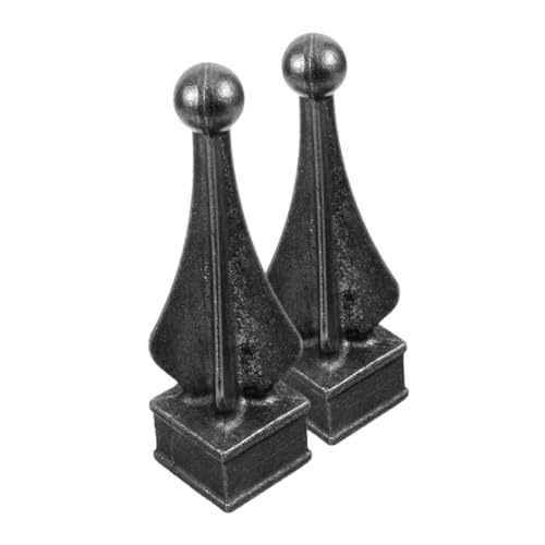 Toyvian 2 pezzi Finial in Ferro per Recinzione da Giardino Esterno Punta Decorativa Saldabile Accessori Resistenti e Anti-invecchiamento per Cancello e Recinto