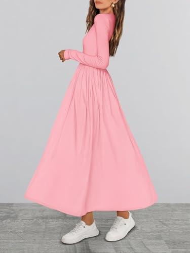 BTFBM Casual Long Sleeve Dresses Spring Dresses 2025 Wedding Guest Dress Midi Dress Flowy Bohemian Long Dress