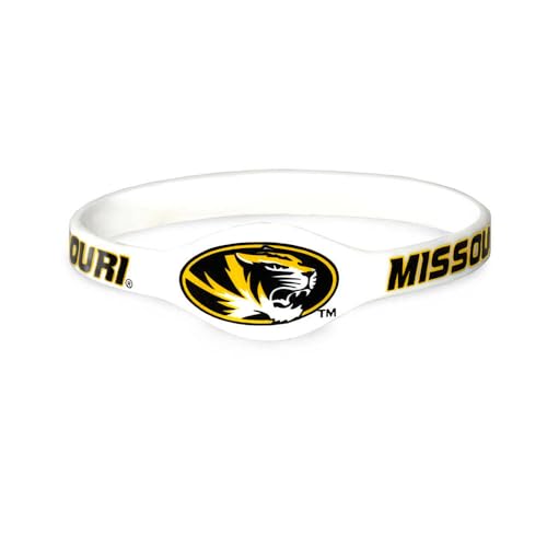 Fan Frenzy Gifts Silicone Bracelet Officially Licensed College Silicone Bracelets | NCAA College Football Bracelets | University Team Jewelry, (University of Missouri)