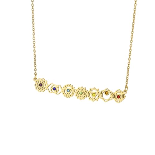 Collier 7 chakras et fleur de naissance pour votre séance yoga