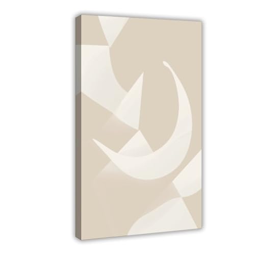 Poster abstrait et minimaliste beige Mnyuein 30x45cm pour salon
