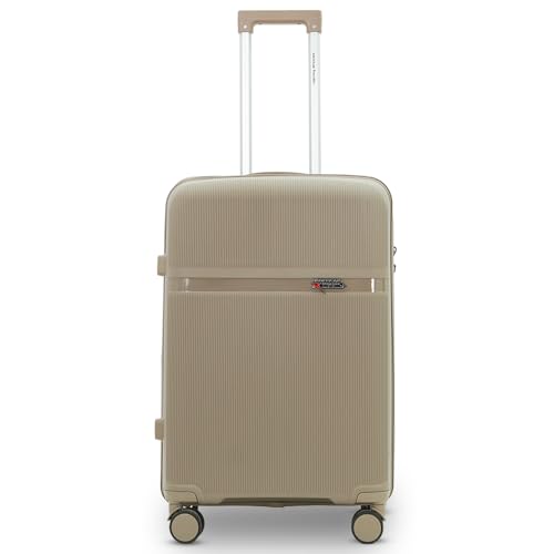 Image of Fly Luggage Trolley bag | Durable Polypropylene Hard Shell | Polypropylene, Lightweight Large Expandable Hardshell, 8 Disc Wheels, TSA Type Lock