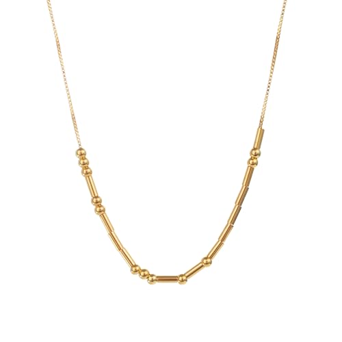 craftsmanscore Morse Code Necklace Morse Code Necklaces for Women 18K Simple Gold Necklace Gift for Her Wife Sister Mother Girlfirend (Gold I Love You)