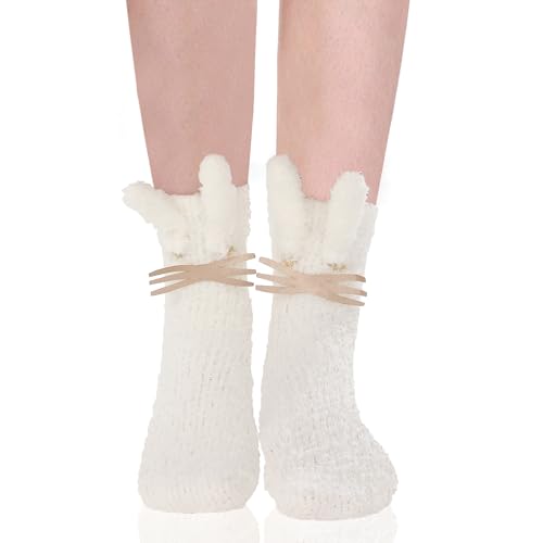 Image of Benefeet Sox Funny Animal Fuzzy Socks for Women Girls - Cute Fluffy Slippers, Cozy Warm Winter Plush Sleeping Socks