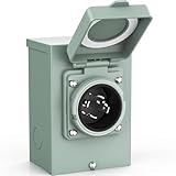 BEBOBLY Generator Inlet Box, 30 Amp NEMA L14-30P Power Inlet Box for 4 Prong Generator Cord, 7500W 125/250V Receptacle for Outdoor Use, Generator Accessories,Weatherproof, ETL Listed