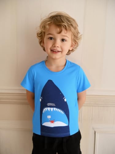 Image of AIWUHE Toddler T Shirts Cotton Summer Tshirts Boys Girls Short Sleeve Tee Tops Casual Graphic Clothes Crew Neck Shirts 2-6Y