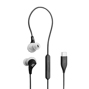 JBL Endurance Run 3 In-Ear-Sport-Kopfhörer mit Kabel, FlipHook- und TwistLock-Technologie, IP65 Wasser-/Staubschutz, JBL Pure Bass Sound, In-Line-Mikrofon und Fernbedienung, USB-C, Schwarz/Grau