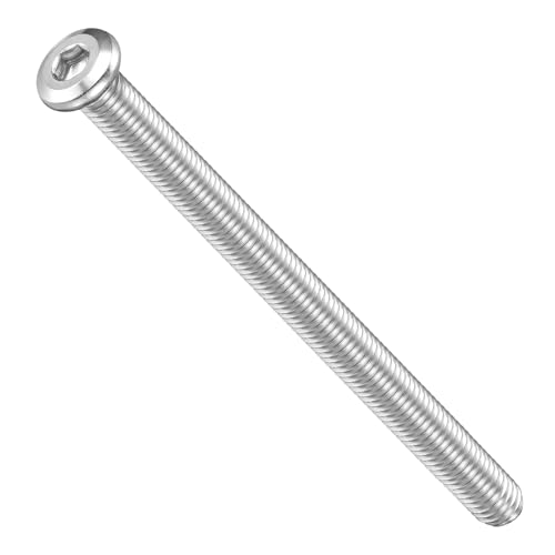 Image of METALLIXITY Flat Head Hex Socket Cap Screws Bolts(M8-1.25x115) 6Pcs, 304 Stainless Steel Hex Socket Furniture Bolts Screws - for Furniture Woodworking Project, Silver Tone