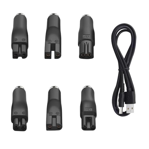 7 PCS Power Cord 5V Replacement Charger USB Adapter Set Compatible with a Various Types of Electric Hair Clippers,Beard Trimmers,Shavers,Beauty Instruments, Electric Hairdressers,Desk Lamps,Purifiers