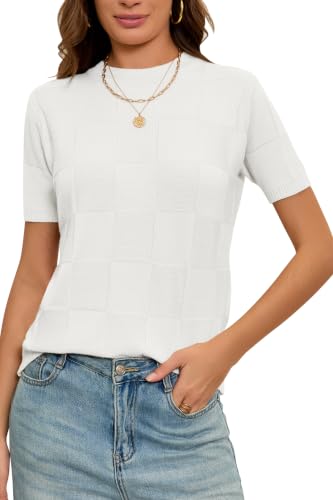 Image of Cakulo Women's Short Sleeve Summer Sweater Knit Tops