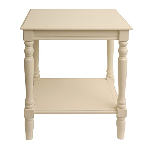 Decor Therapy Simplify End Table With Shelf, Antique White #TOP3