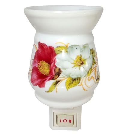 Home Style heven Multicolor Electric Ceramic Aroma Diffuser Oil Burner Night Lamp Light with Lemongrass & Rose Aroma Oil of 10ml for Home Office Spa Hotel. (Lemingrass-Jasmine)