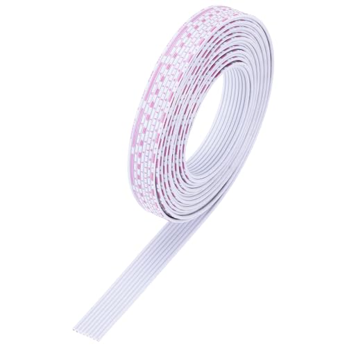 MECCANIXITY 26AWG IDC Wire Flat Ribbon Cable 3 m/9.8ft Length 1.1mm Pitch 8 Pin Red and White for JTAG/ISP Connecting