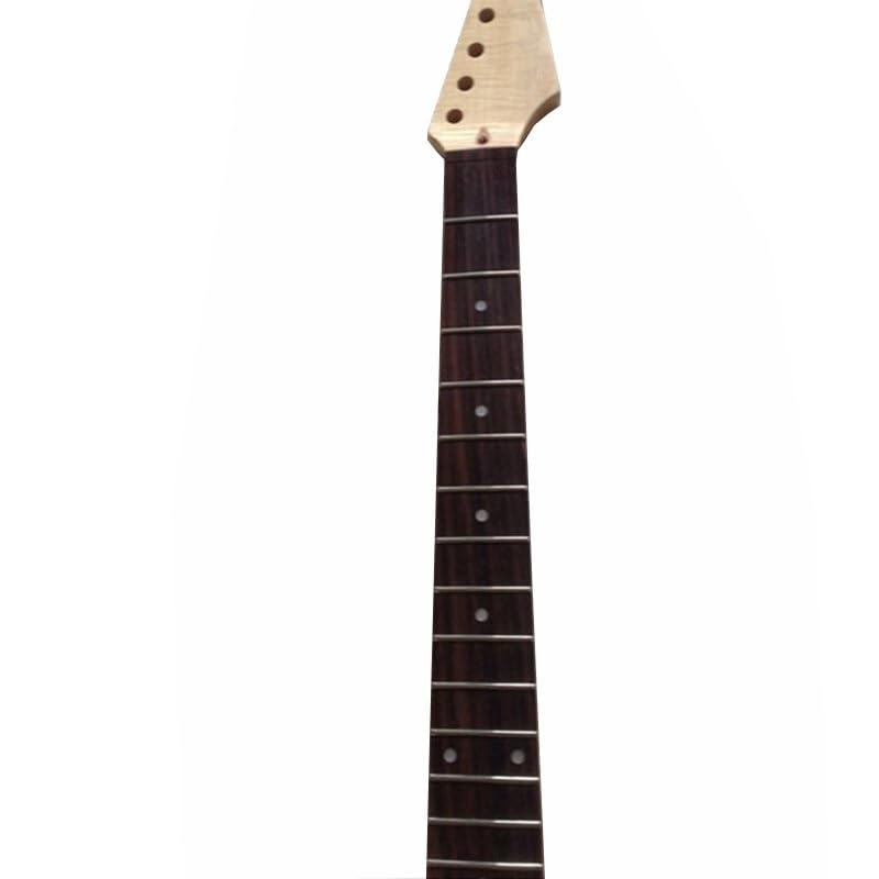 Guitare électrique cou en érable flammé tigre 22 frettes touche palissandre pièces