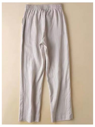 GORGLITTER Women's Linen Pants Dressy Drawstring High Waisted Wide Leg Business Casual Work Trousers2