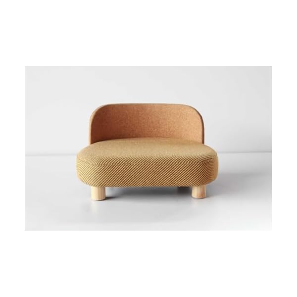 Meo Katzenbett Retroflow Katzensofa Hundesofa Haustiersofa 50 x 28 x 36 cm, Gelb, Grau gestreift – Bild 4