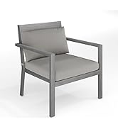 Martha Stewart Bedford Indoor-Outdoor Aluminum Patio Accent Chairs with Brushed Woodgrain Finish ...