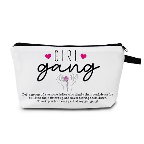 MoCaliduccious "GILR gang Text Print Women Makeup Bag Outdoor Travel Small Organizer Cosmetic Bag Zipper Toiletry Bag