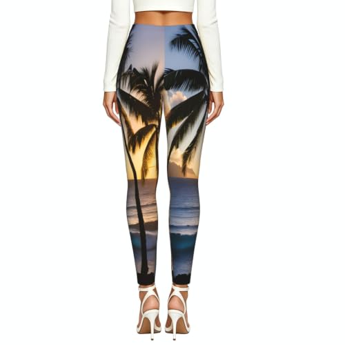 Leggings elásticos para mujer Hawaii Sunbeams opacos para entrenamiento activo 4