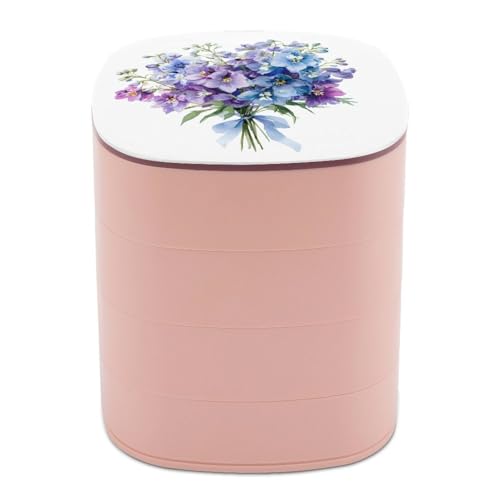Boîte à bijoux rotative delphinium pour coiffeuse et rangement quotidien