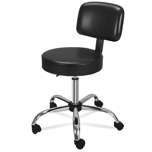 ZENY Adjustable Round Rolling Stool with Wheels,...