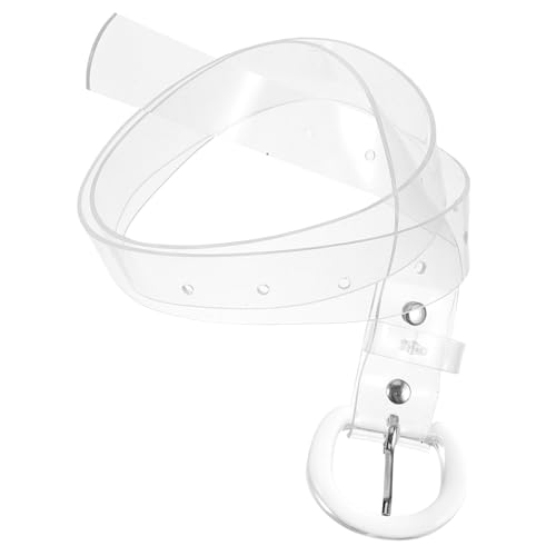 Chic Women Waist Belt Decorative Transparent Belt Fashion Accessory Round Buckle