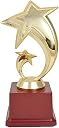 TROPHY JUNCTION Twin Star Trophy (Gold, 9 Inch) gallery image