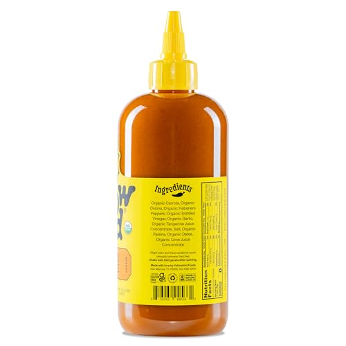 Yellowbird® Organic Habanero Hot Sauce 19.6 oz. Tabletop Size (Medium Hot | 2 Bottles | Made w/ Organic Carrots, Tangerine, & Garlic)