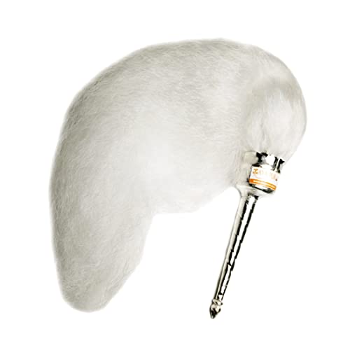 Image of Chawar Sahib for Home Puja | White Chaur /Chavar Sacred Fly Whisk with Metal Body | Traditional Chauri Fan for Deity Worship, Temple, Mandir & Aarti Rituals | 20 Inch Length | Pack of 1