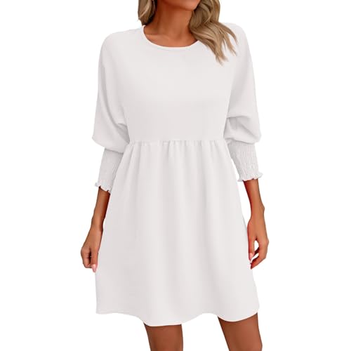 Robe d'automne florale confortable à manches longues pour affiner la silhouette