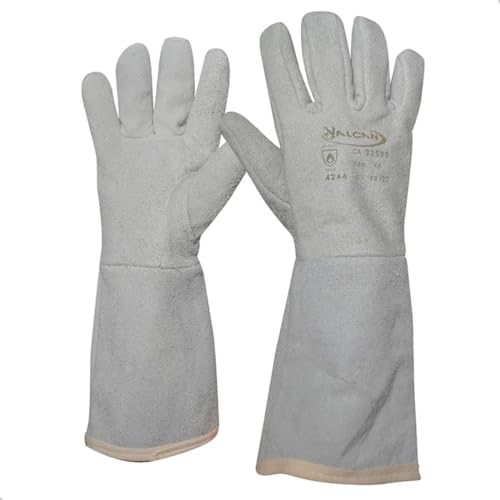 Kit 2 Luva De Raspa Premium Punho 20cm Reforçada Epi Valcan