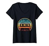 Womens Vintage Alt-J Retro Cassette Retro Circle 80s 90s V-Neck T-Shirt