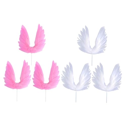 Cabilock 18 Pcs topo de bolo Enfeites de bolo de asas Decorações de bolo para festa topo de bolo par