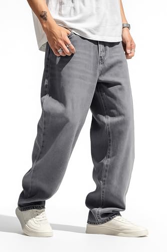 Image of INKKR Men Jeans||Regular Straight Fit Jean's||Loose Fit High Rise Denim Cotton Jeans||